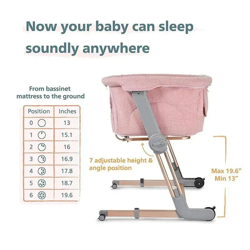 Unilove - Hug Me Plus 3-In-1 Bedside Sleeper, Plum Pink Image 6