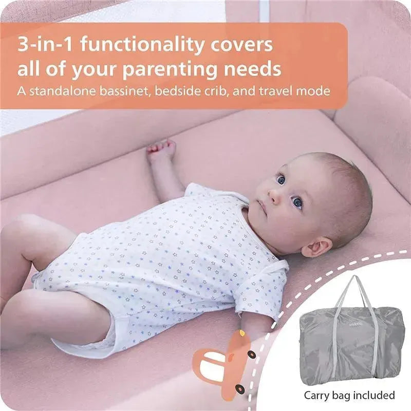 Unilove - Hug Me Plus 3-In-1 Bedside Sleeper, Plum Pink Image 3