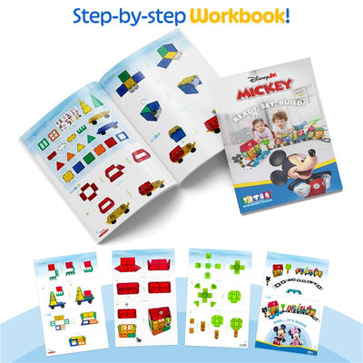 Step-by-step workbook for United Pacific Designs 112Pk Tytan Disney Jumbo Mickey Train, featuring building instructions and colorful visuals.