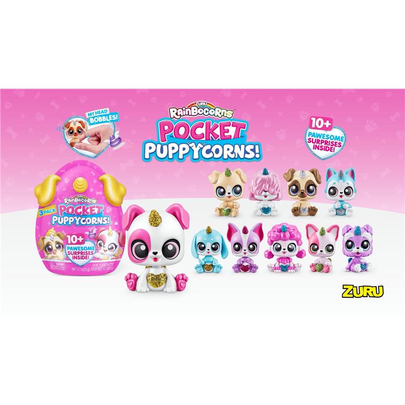United Pacific Designs Rainbocorns Pocket Puppycorn Surprise Bobblehead In Small Foilbag, Series 1 Image 4