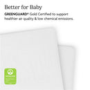 Organic cotton mattress covers for UPPAbaby Remi V2 Playard, featuring GREENGUARD Gold Certification for low chemical emissions.