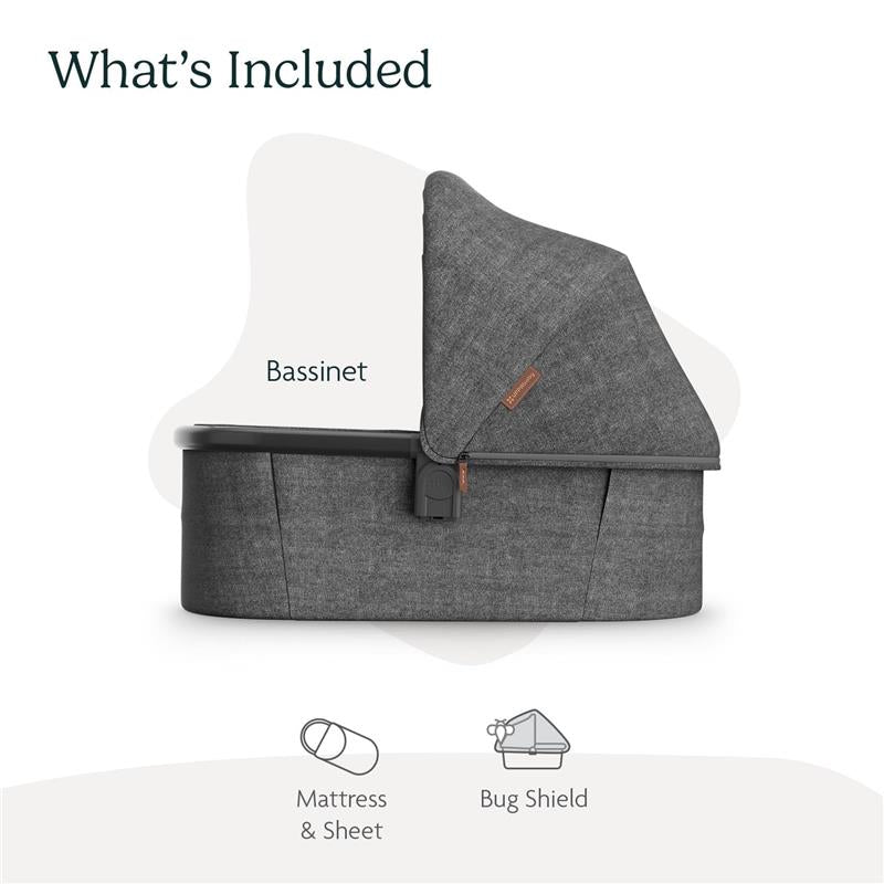 UPPAbaby - Bassinet V3, Compatible with Vista, Cruz, Ridge, Minu Strollers, Greyson (Charcoal Mélange/Carbon Frame) Image 4