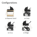 Uppababy Bassinet V3, Owen (Mocha Mélange/Carbon Frame) Image 6