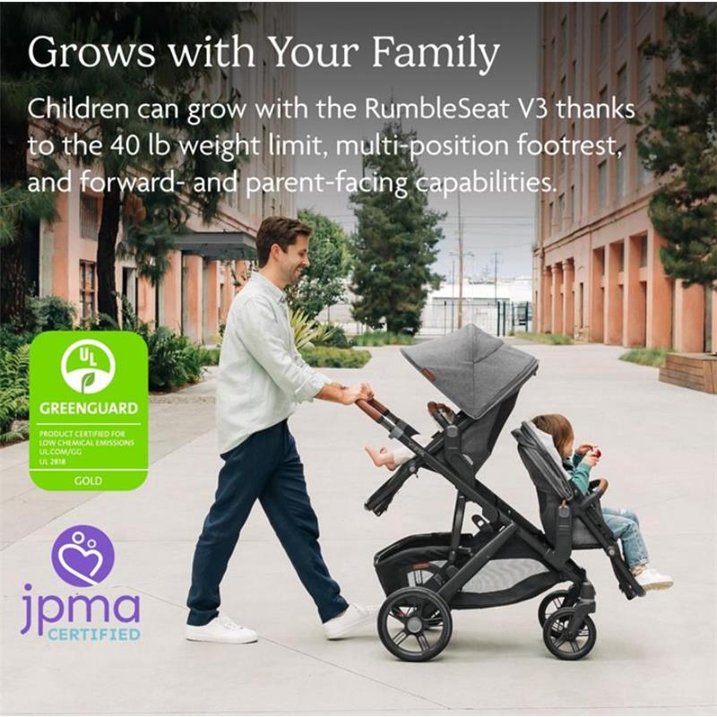 Uppababy - Callum Vista V3 Stroller | Callum Rumbleseat | Upper Adapters Image 11