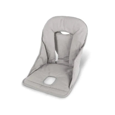 Uppababy Ciro Highchair Seat Cushion in light gray, designed for comfort with a cut-out for safety harness.