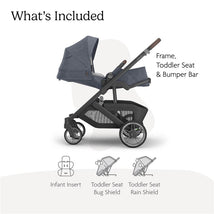 Uppababy - Cruz V3 Stroller, Julian (Dusty Blue Mélange/Carbon Frame/Chestnut Leather) Image 2
