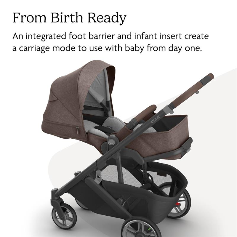 Uppababy - Cruz V3 Stroller, Owen (Mocha Mélange/Carbon Frame/Chestnut Leather) Image 4