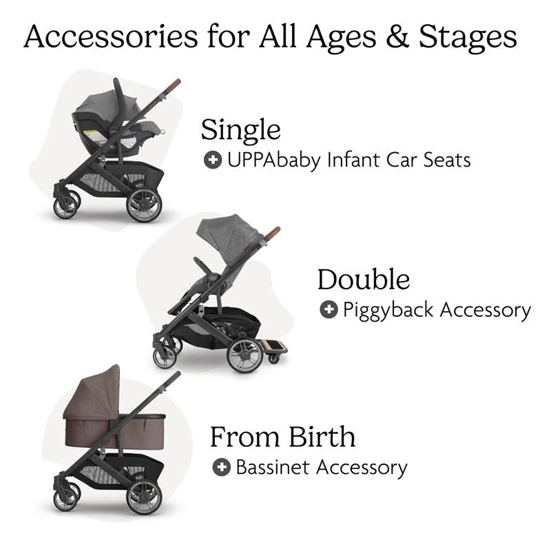 Uppababy - Cruz V3 Stroller, Owen (Mocha Mélange/Carbon Frame/Chestnut Leather) Image 6
