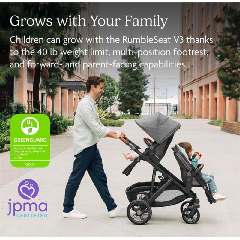 Uppababy - Jake Vista V3 Stroller | Jake Rumbleseat | Upper Adapters Image 11