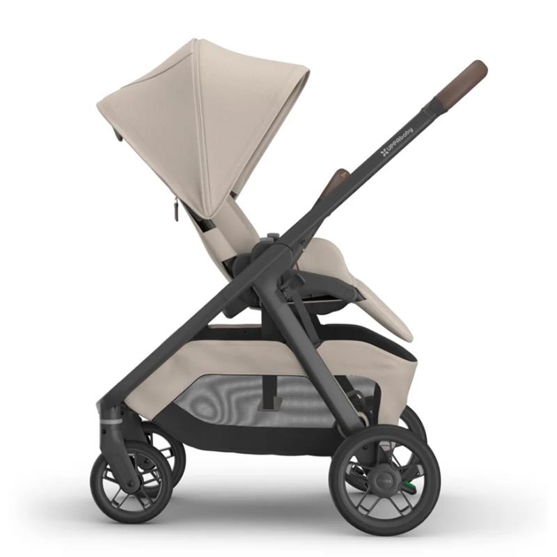 Uppababy Kona Stroller in Ada Sandstone Mélange, featuring an adjustable canopy and sleek design.