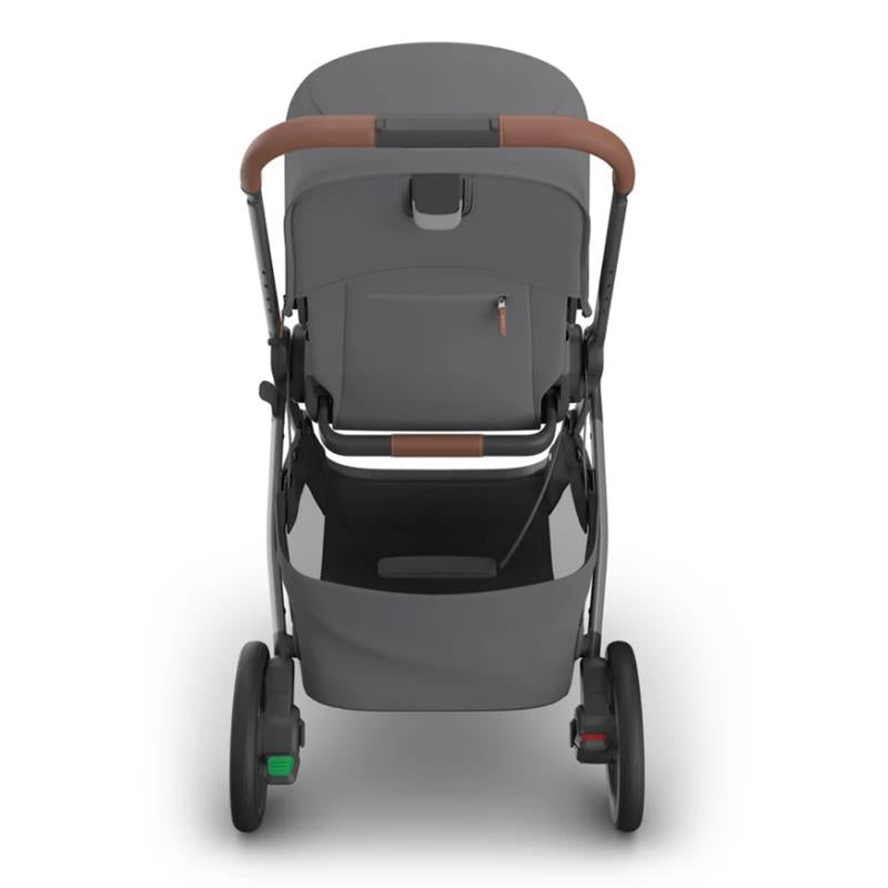 Uppababy Kona Stroller in Rowan (Graphite), featuring a sleek design, adjustable handle, and spacious storage basket.