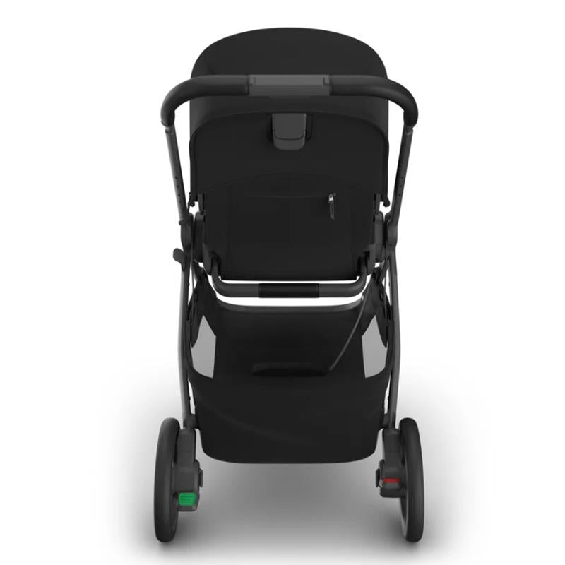Uppababy Kona stroller in James (Black) color, featuring a sleek design with a spacious seat and rear storage pocket.