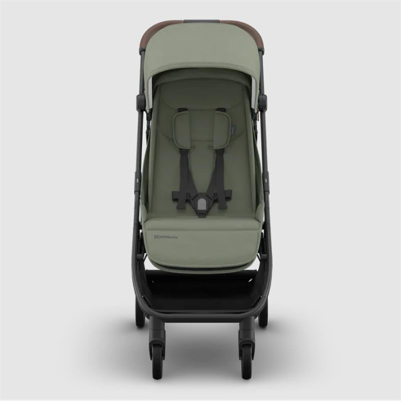 Uppababy Minu V3 Compact Stroller, Evelyn, Meadow Green | Carbon Frame | Chestnut Leather Image 2