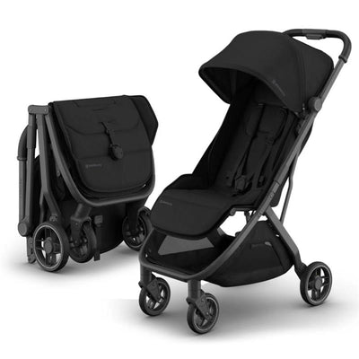 Uppababy Minu V3 Compact Stroller, James (Black/Carbon Frame/Black Leather) Image 1