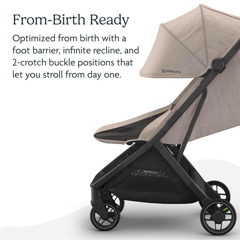 Uppababy Minu V3 Stroller Ada, Sandstone Melange | Chestnut Leather Image 3