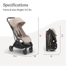 Uppababy Minu V3 Stroller Ada, Sandstone Melange | Chestnut Leather Image 6