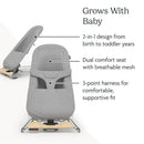 Uppababy - Mira 2-In-1 Bouncer And Seat, Charlie - Sand Mélange | Silver Frame | Birch Wood Image 6