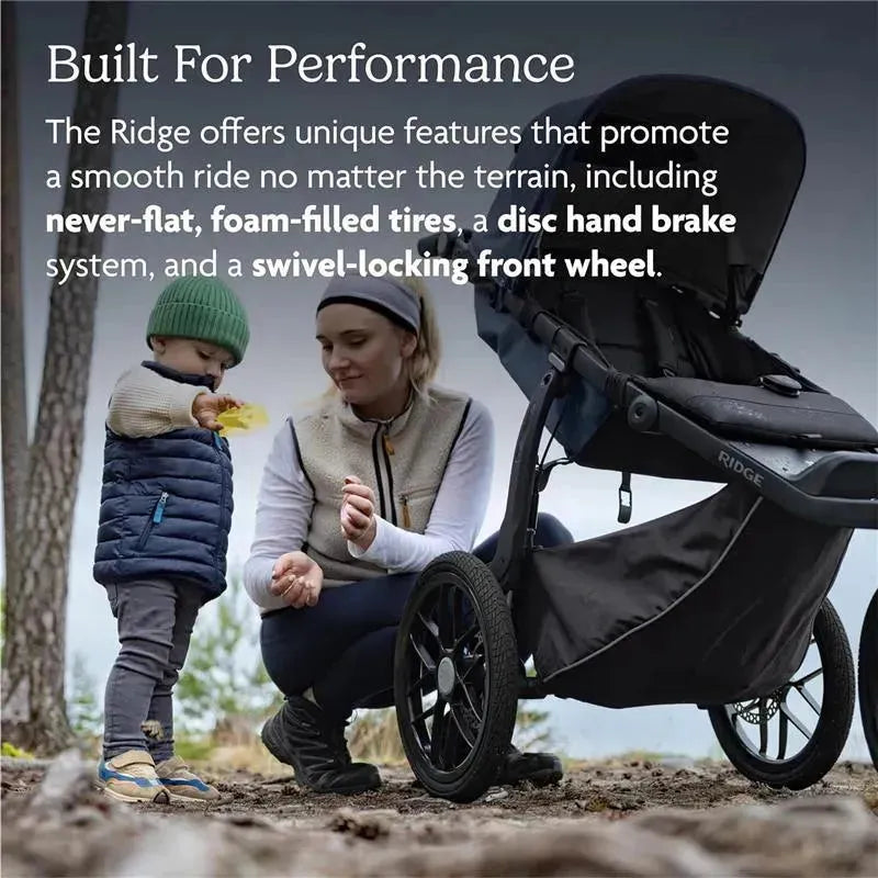 Uppababy - Ridge Jogging Stroller, Theo (Dark Taupe/Carbon Frame) Image 4