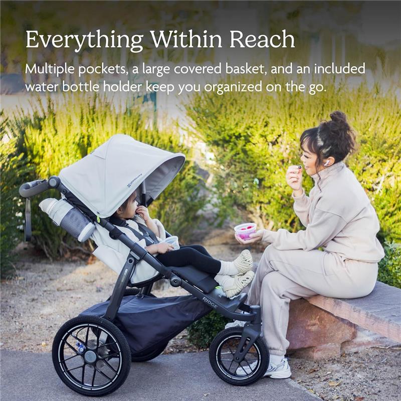 UPPAbaby Ridge V2 Jogging Stroller, James (Black/Carbon Frame) Image 3