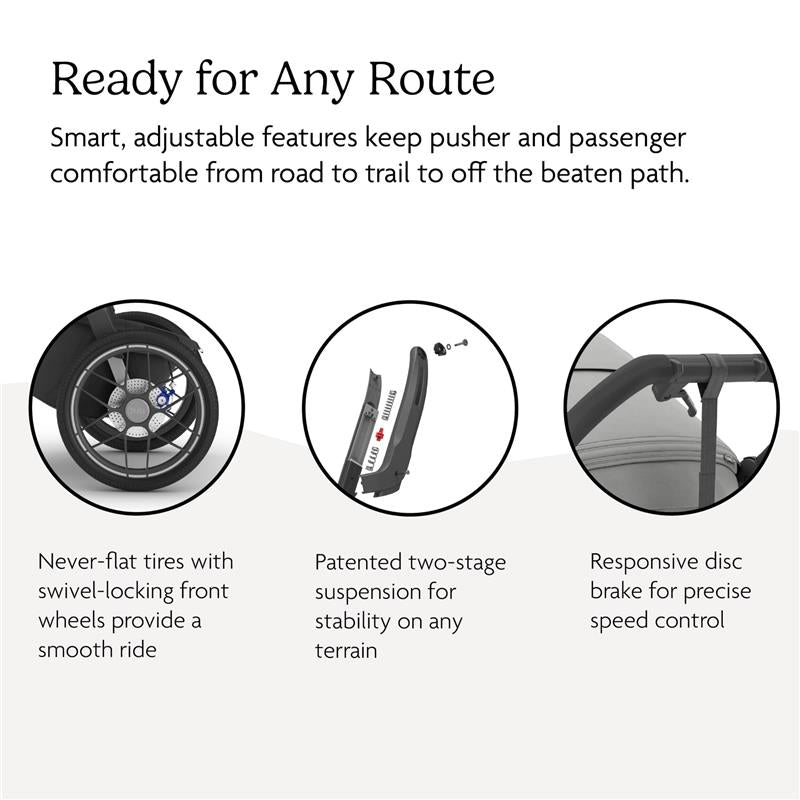 UPPAbaby Ridge V2 Jogging Stroller, Savannah (Pearl Grey | Carbon Frame) Image 4