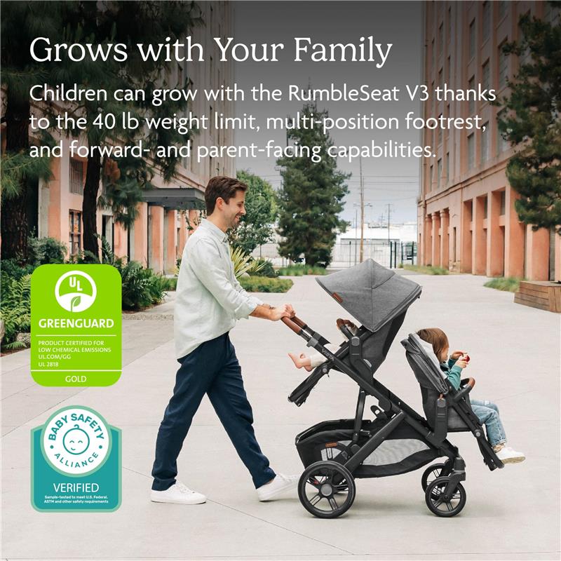 Uppababy - Rumbleseat V3, Evelyn (Meadow Green/Graphite Frame/Chestnut Leather) Image 2