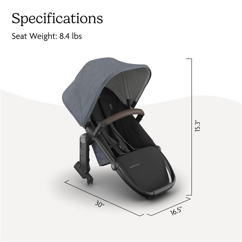 Uppababy - Rumbleseat V3, Julian (Dusty Blue Mélange/Carbon Frame/Chestnut Leather) Image 3
