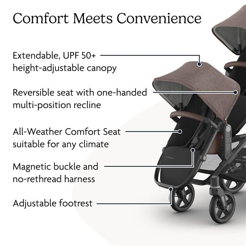 Uppababy - Rumbleseat V3, Owen (Mocha Mélange/Carbon Frame/Chestnut Leather) Image 5