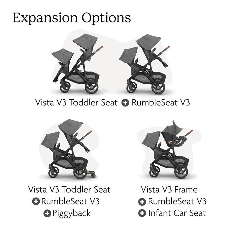 Uppababy - Rumbleseat V3, Owen (Mocha Mélange/Carbon Frame/Chestnut Leather) Image 6