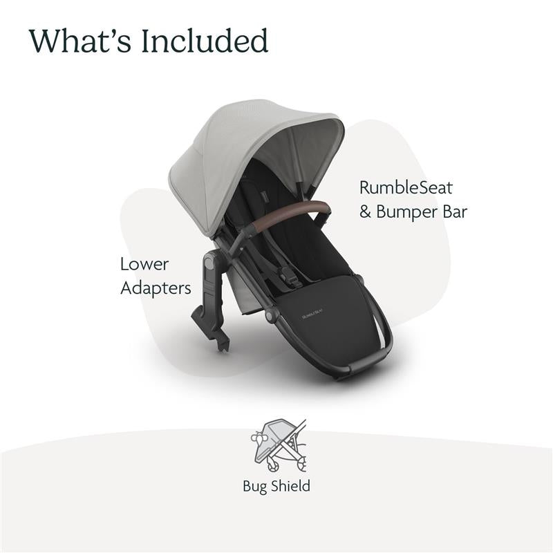 Uppababy - Rumbleseat V3, Savannah  (Pearl Gray Jacquard | Carbon Frame | Chestnut Leather) Image 3