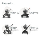 Uppababy - Rumbleseat V3, Savannah  (Pearl Gray Jacquard | Carbon Frame | Chestnut Leather) Image 4
