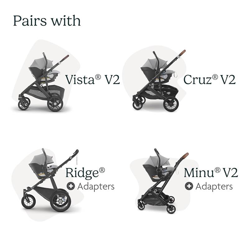 Uppababy - Rumbleseat V3, Savannah  (Pearl Gray Jacquard | Carbon Frame | Chestnut Leather) Image 4