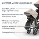 Uppababy - Rumbleseat V3 Second Lower Seat, Declan (Oat Mélange/Silver Frame/Chestnut Leather) Image 3