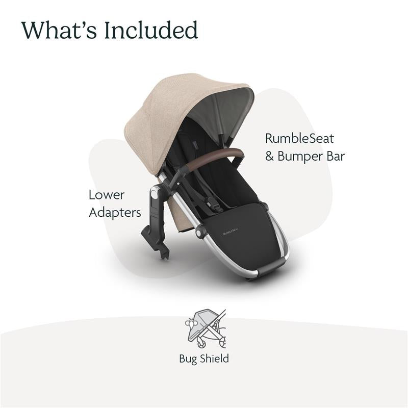 Uppababy - Rumbleseat V3 Second Lower Seat, Declan (Oat Mélange/Silver Frame/Chestnut Leather) Image 6
