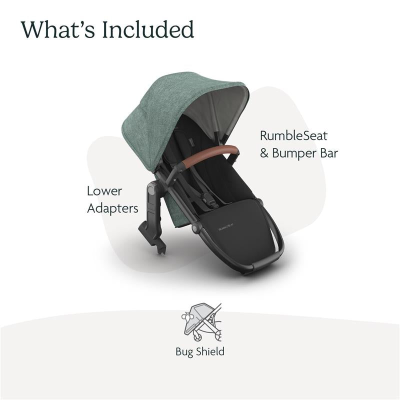 Uppababy - Rumbleseat V3 Second Lower Seat, Green (Mélange/Carbon Frame/Saddle Leather) Image 6