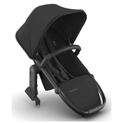 Uppababy Rumbleseat V3 Second Lower Seat in Jake, featuring a charcoal frame and black leather seat, designed for additional seating.