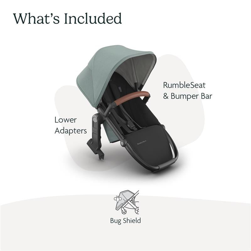 Uppababy - Rumbleseat V3 Second Lower Seat, Kenzi (Mystic Aqua/Carbon Frame/Saddle Leather) Image 3