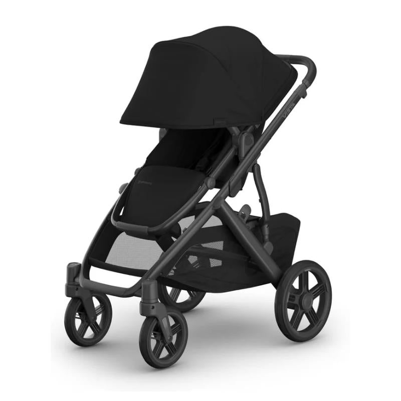 Uppababy Vista V3 Stroller, James (Black/Carbon Frame/Black Leather) Image 3