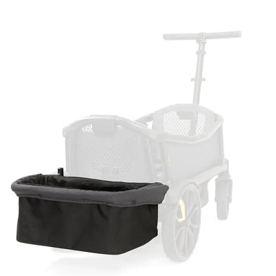 Rear foldable black storage basket designed for the Veer All-Terrain Cruiser XL 4 Seater, shown alongside a compatible cruiser.