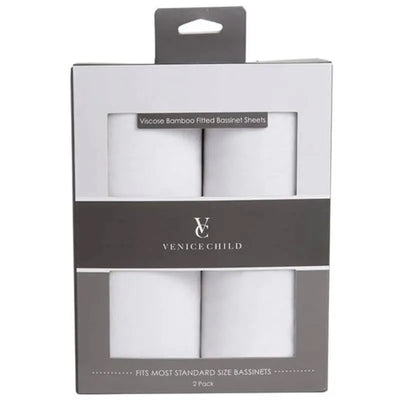 Venice Child - 2Pk Viscose from Bamboo Bassinet Sheets, Off White Image 1