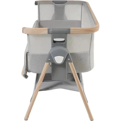 Venice Child - California Dreaming Bedside Crib Bassinet With Travel Case, Gray Wood Image 2