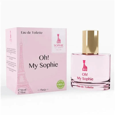 Vulli Oh! My Sophie Eau De Toilette 50ml in a pink glass bottle beside a matching pink box featuring the Eiffel Tower and branding.