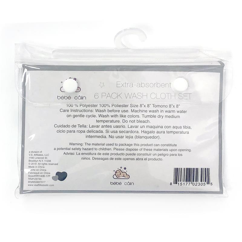 Washcloth set ,Bébé Câlin, 6 piece Image 3