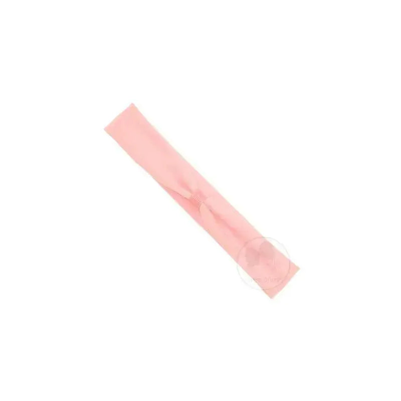 Wee Ones Add-a-Bow Cotton Lycra Head Wrap, Light Pink Image 1