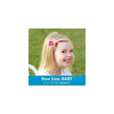 Wee Ones Baby Classic Grosgrain Hair Bow (Knot Wrap), 2 X 1.5 (3/8 Ribbon), Black Image 2
