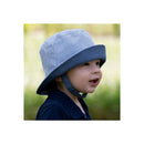 Wee Ones - Boys Reversible Seersucker Sun Hat, Blue Stripes Image 2