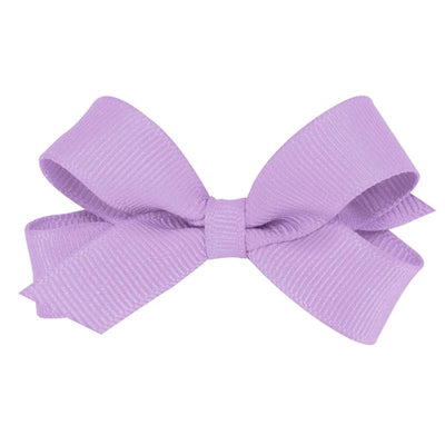 Classic light orchid grosgrain hair bow on a no-slip hair clip, featuring neatly formed loops and a textured finish.