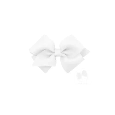 Wee Ones - Extra Small Grosgrain with Organza Overlay Girls Hair Bow, White Image 1