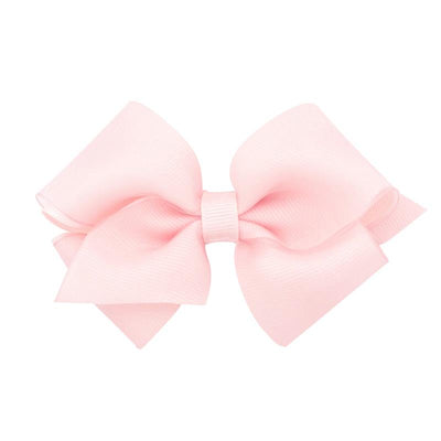 Wee Ones - Girls' Grosgrain Hair Bows with Organza Overlay on a WeeStay Clip, Extra Small, Light Pink Image 1