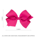Wee Ones - Girls' Grosgrain Hair Bows with Organza Overlay on a WeeStay Clip, Medium, Off White Image 4