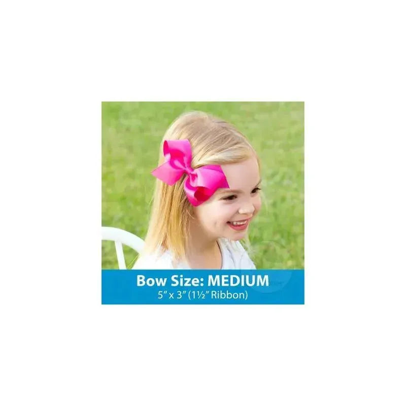 Wee Ones Medium Classic Grosgrain Bow On Matching Headband, Delphinium Image 2